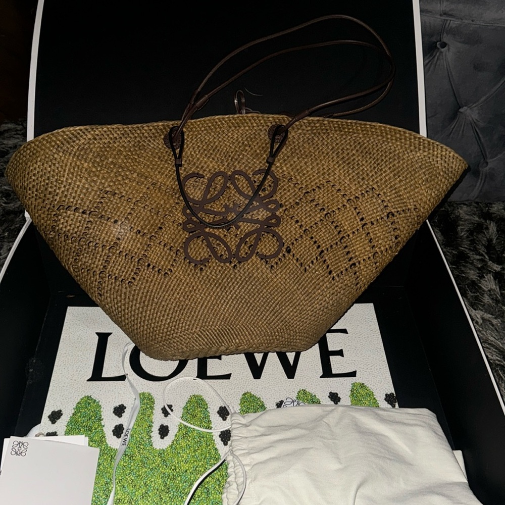 Loewe Large Anagram Basket Olive green basket bag